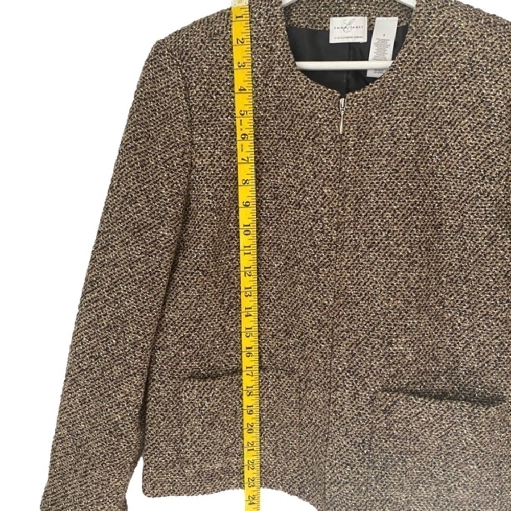 EMMA & JAMES Liz Claiborne Tweed Skirt and Jacket Suit Tan Black Women Size 8 - Picture 8 of 16